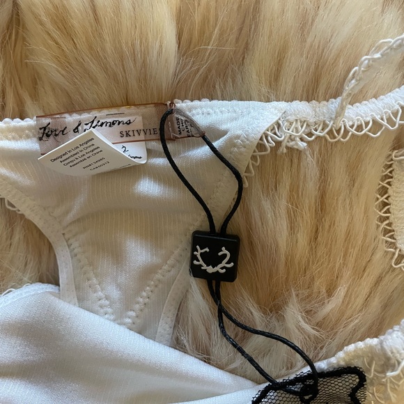 For Love and Lemons Skivvies White Thong Panty XS NWT - Picture 2 of 6